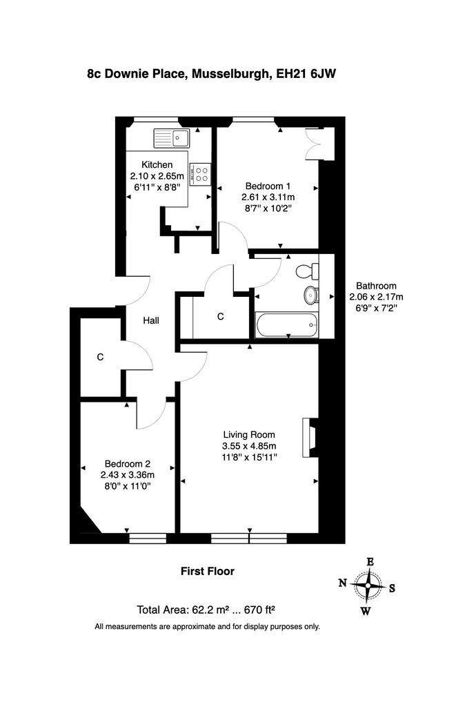 2 bedroom flat for sale - floorplan