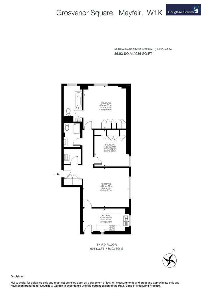 2 bedroom flat to rent - floorplan