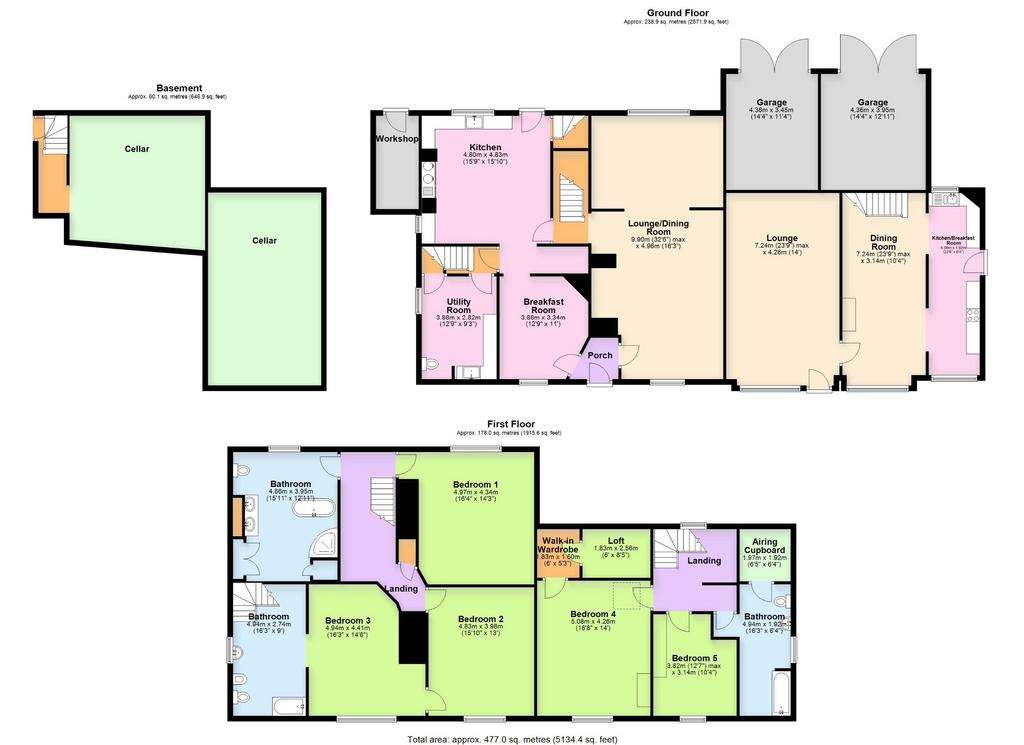 5 bedroom detached house for sale - floorplan