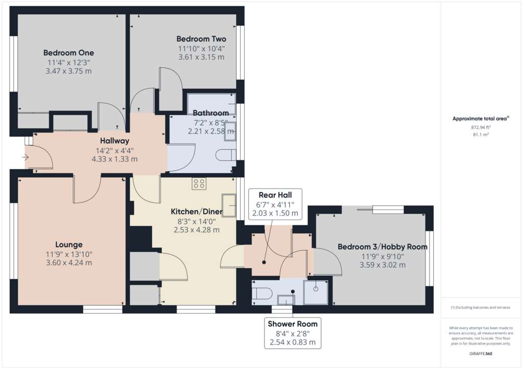 3 bedroom detached bungalow for sale - floorplan