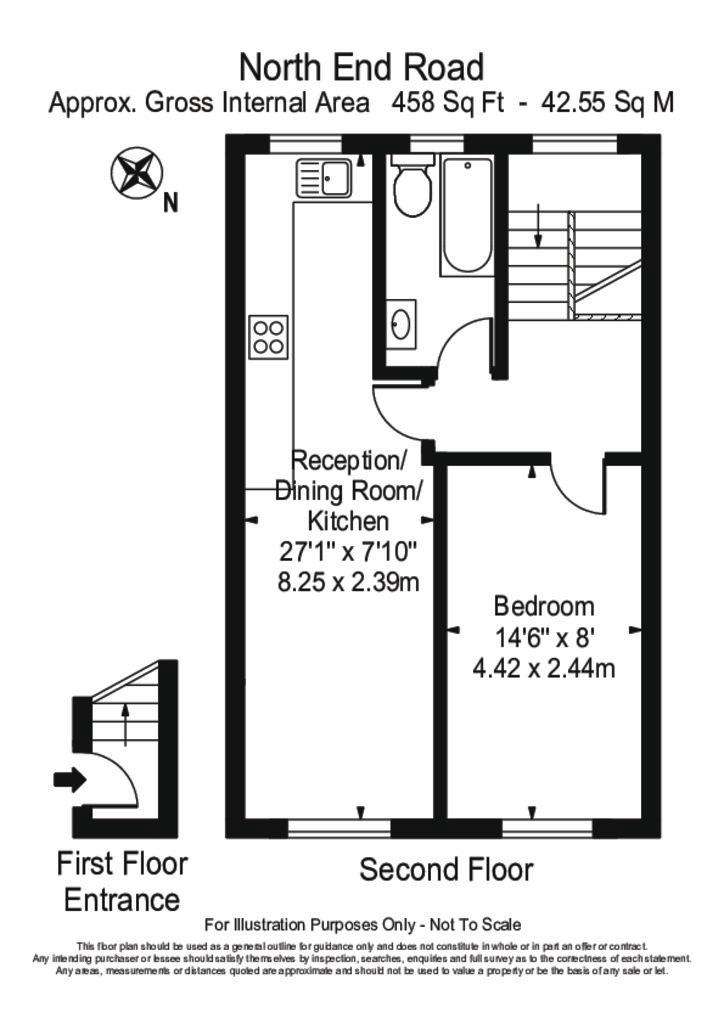 1 bedroom flat to rent - floorplan