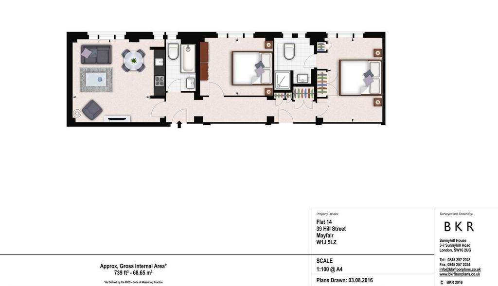 2 bedroom flat to rent - floorplan