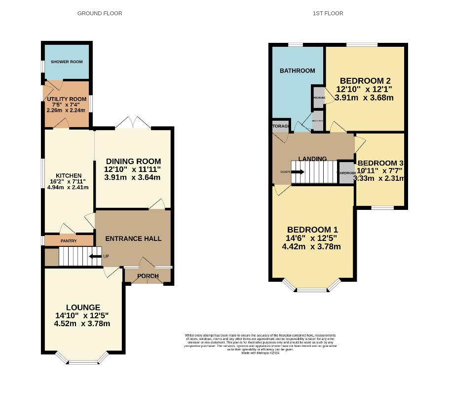 3 bedroom semi-detached house for sale - floorplan