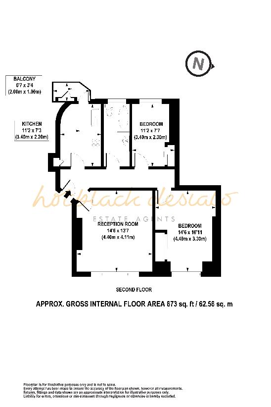 2 bedroom flat for sale - floorplan