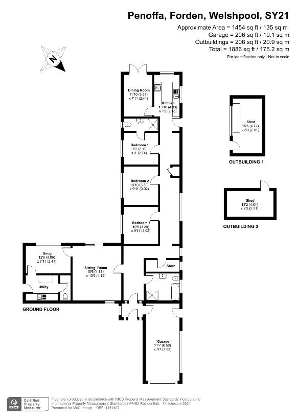 3 bedroom bungalow for sale - floorplan