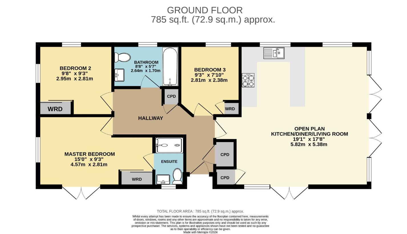 3 bedroom property for sale - floorplan