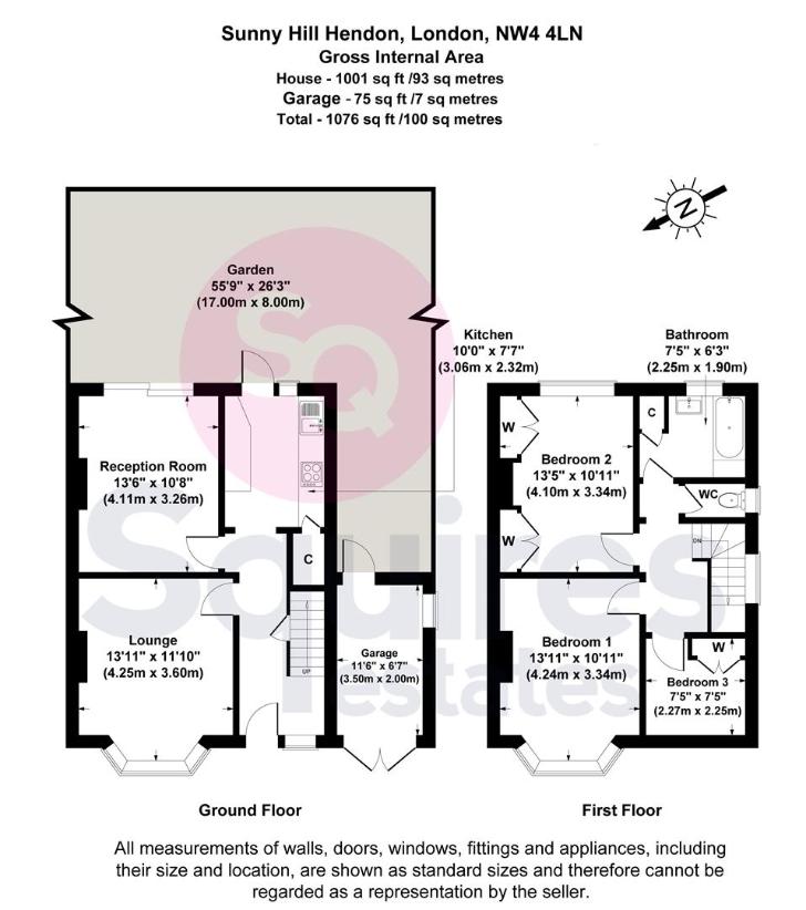 3 bedroom semi-detached house for sale - floorplan