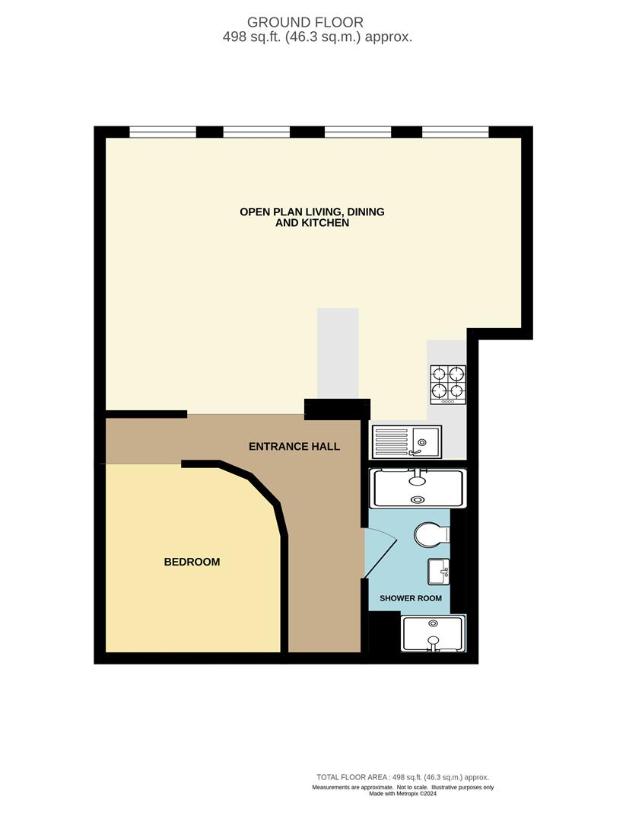 Studio flat for sale - floorplan