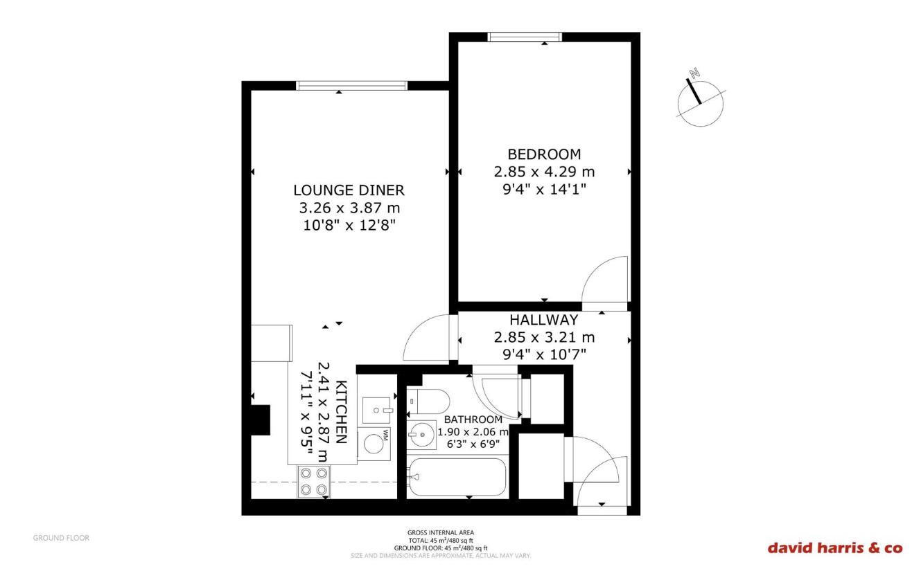 1 bedroom flat for sale - floorplan