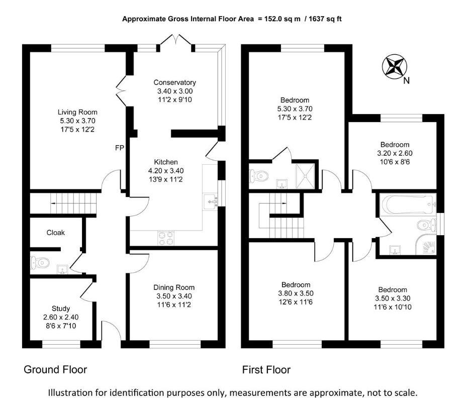 4 bedroom semi-detached house for sale - floorplan