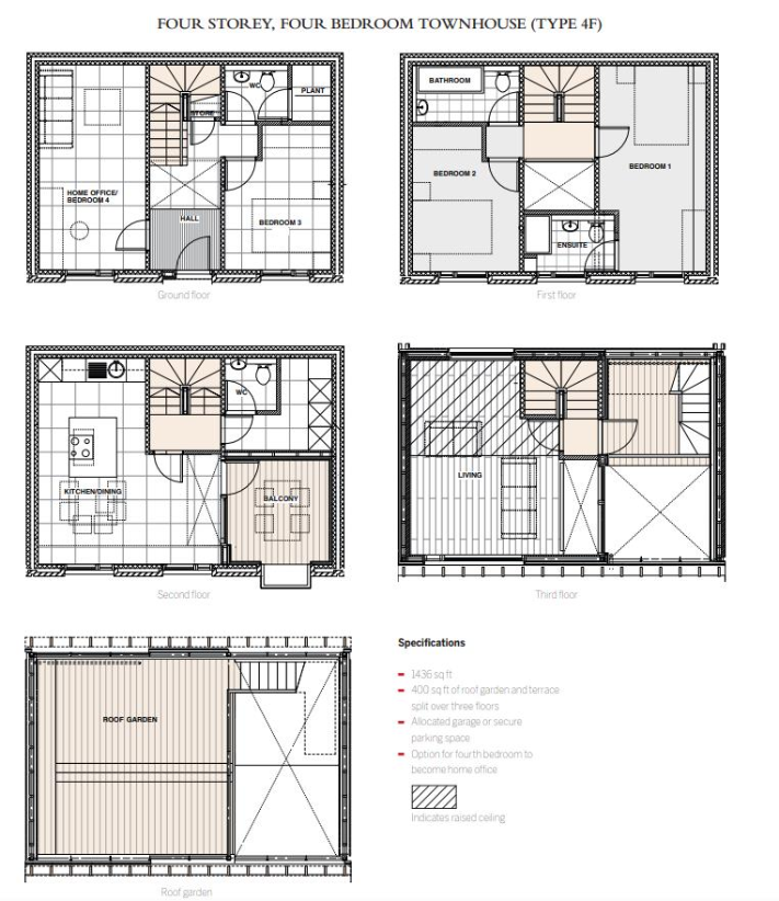 4 bedroom town house for sale - floorplan