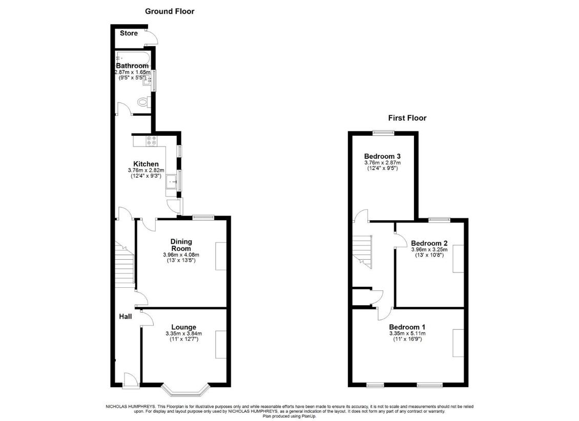 3 bedroom terraced house for sale - floorplan