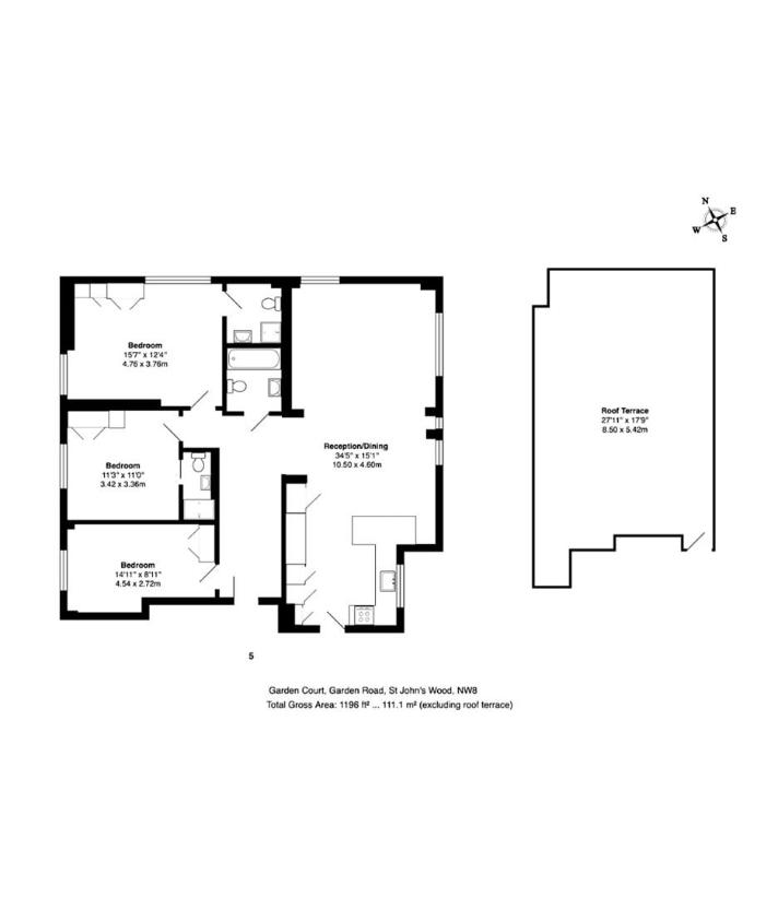 3 bedroom penthouse apartment for sale - floorplan