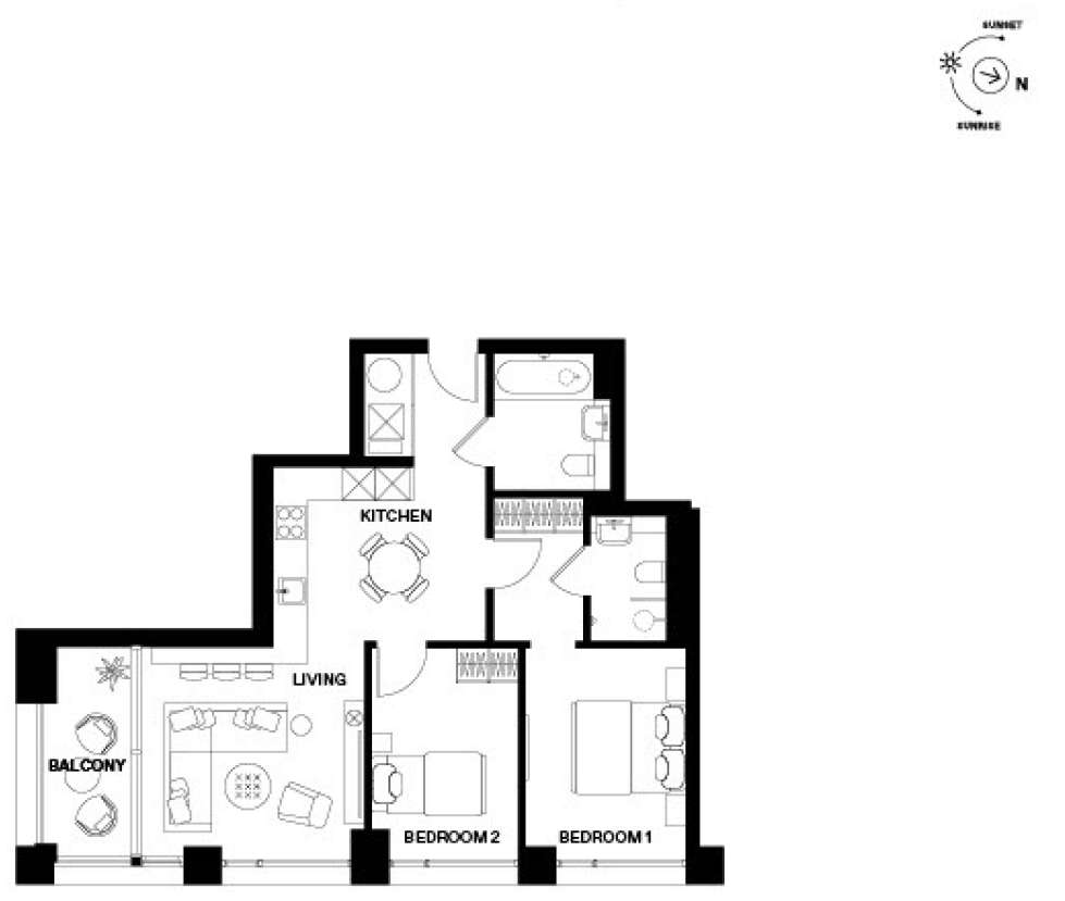 2 bedroom flat for sale - floorplan