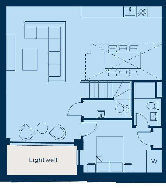 2 bedroom duplex apartment for sale - floorplan