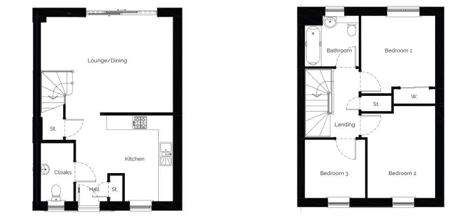 3 bedroom semi-detached villa for sale - floorplan