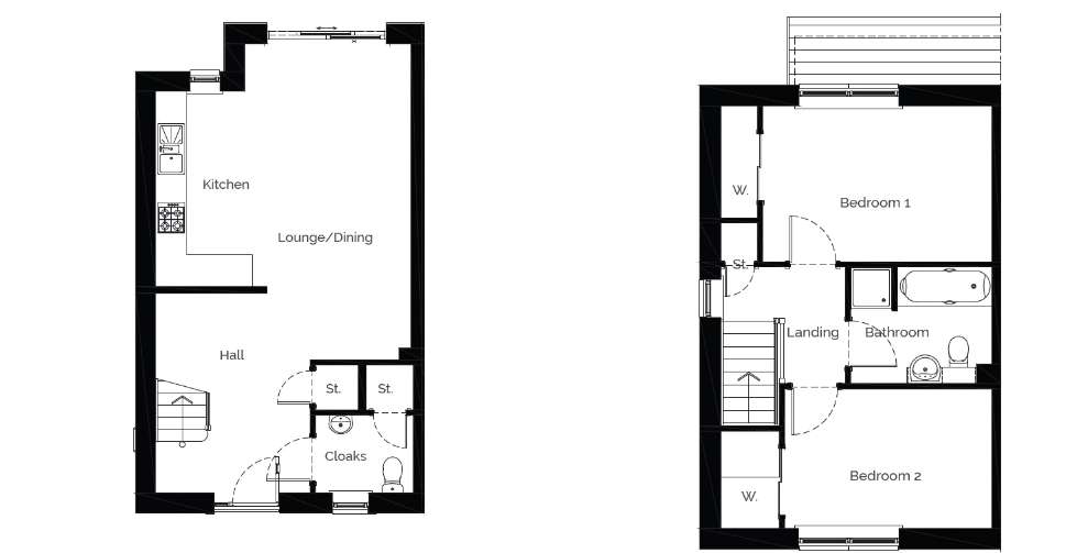 2 bedroom terraced house for sale - floorplan