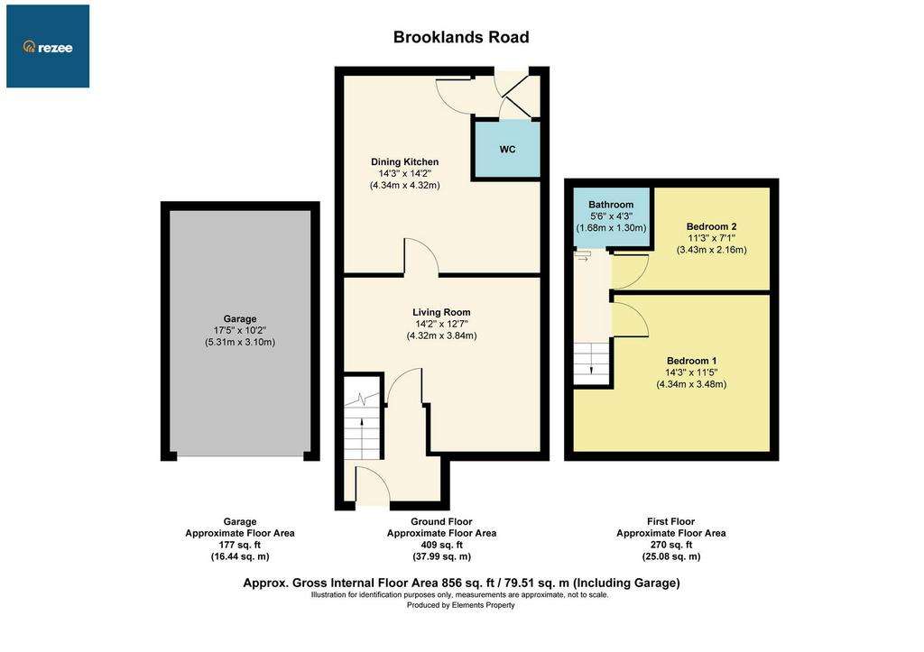 2 bedroom terraced house for sale - floorplan