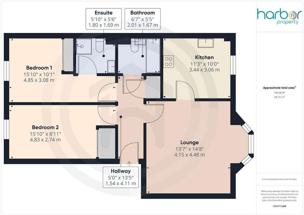 2 bedroom flat for sale - floorplan