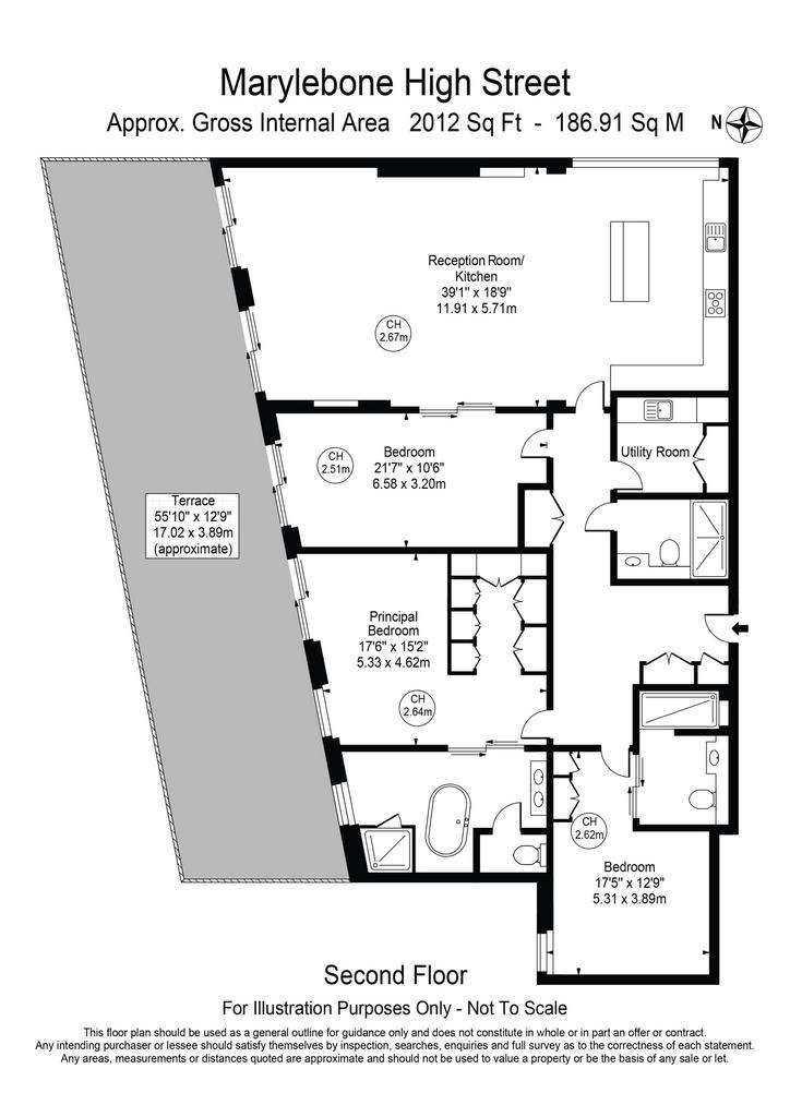 3 bedroom flat to rent - floorplan