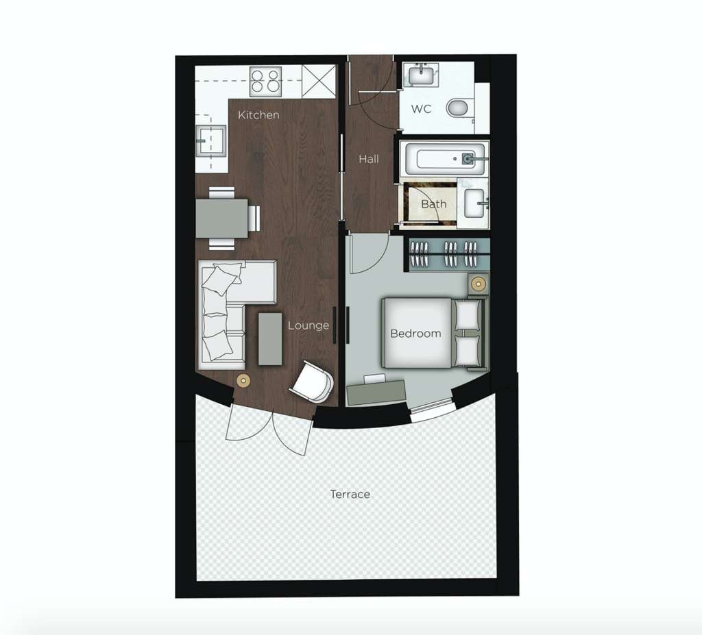 1 bedroom flat to rent - floorplan