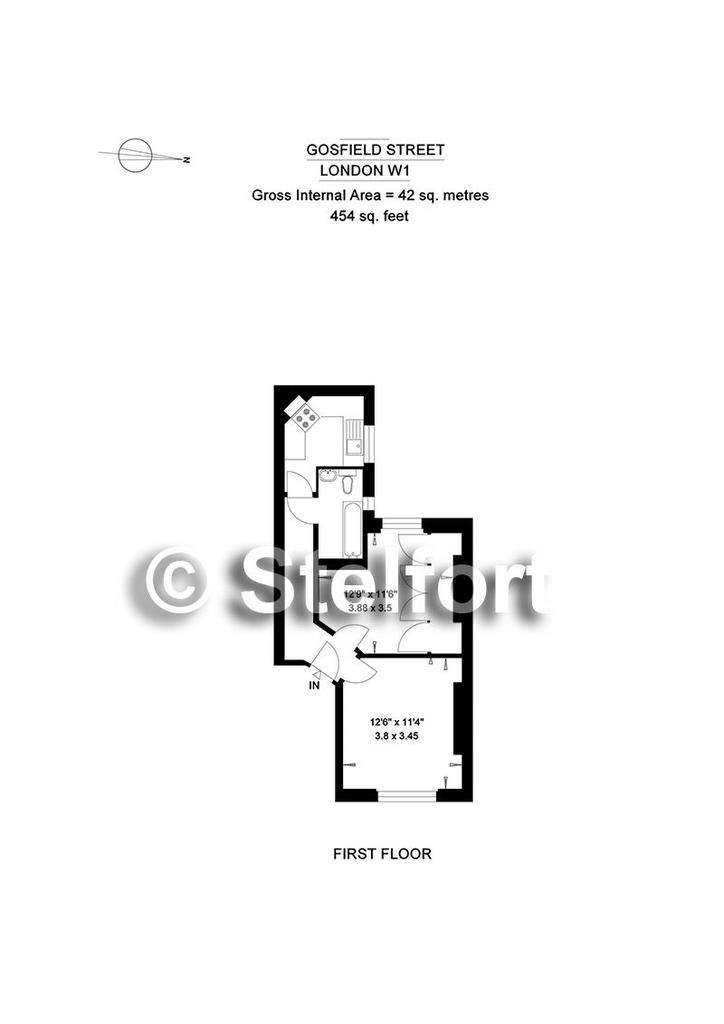 1 bedroom flat to rent - floorplan