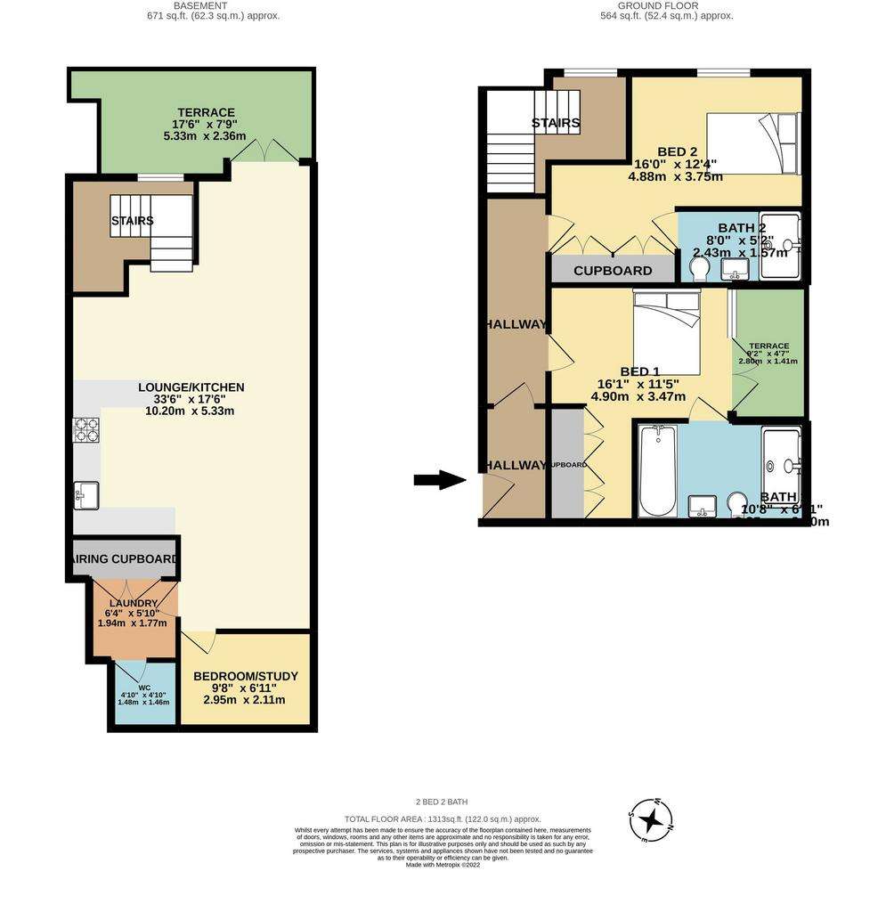 2 bedroom flat to rent - floorplan