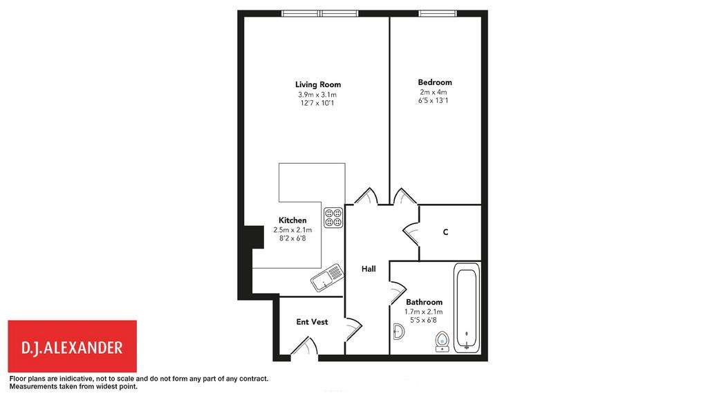 1 bedroom flat for sale - floorplan