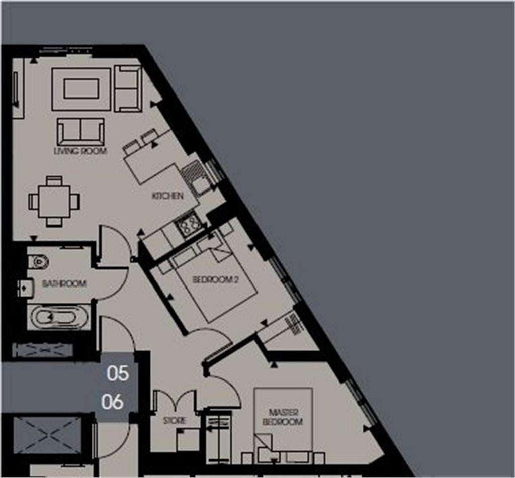 2 bedroom flat to rent - floorplan