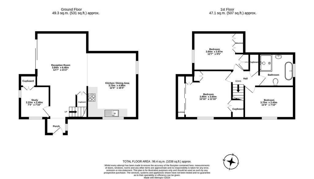 3 bedroom end of terrace house for sale - floorplan