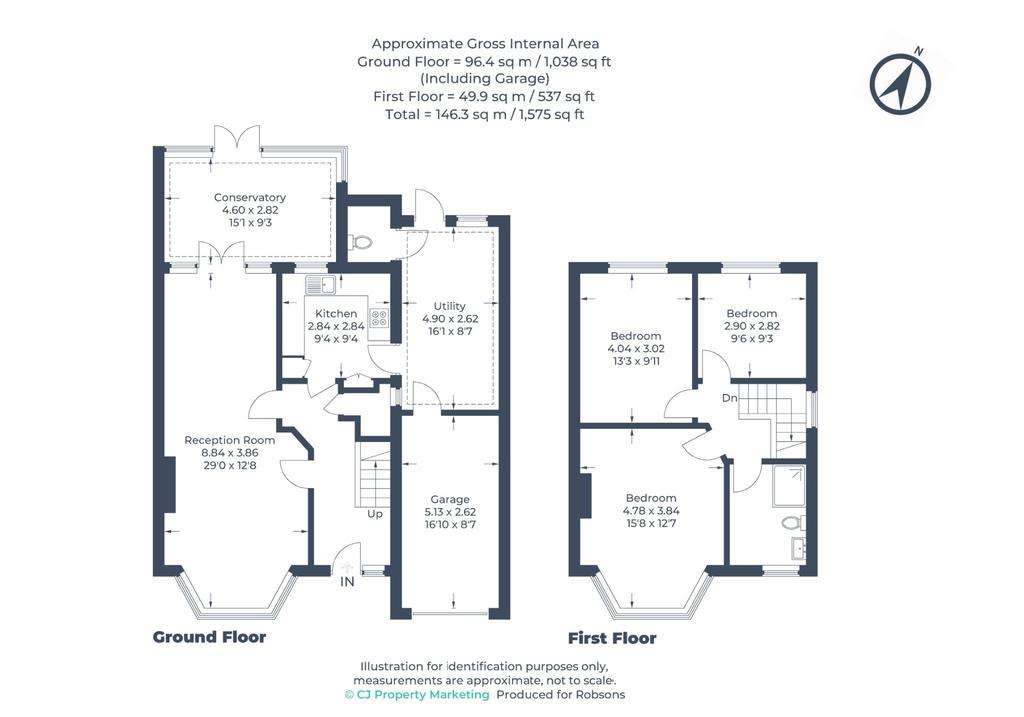 3 bedroom semi-detached house for sale - floorplan