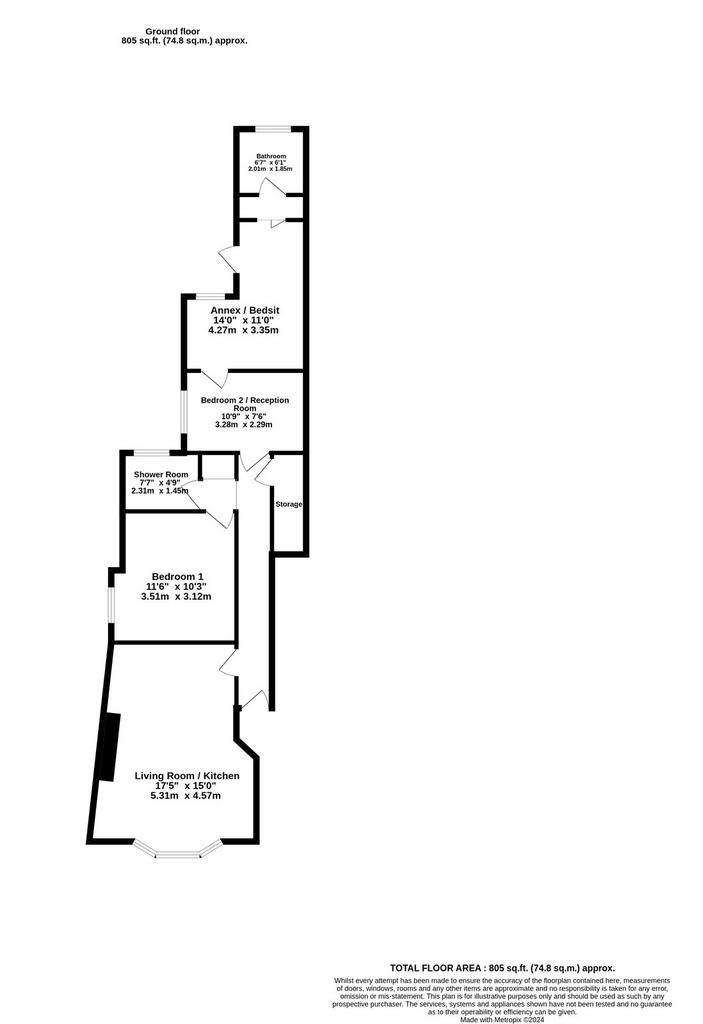 2 bedroom flat for sale - floorplan