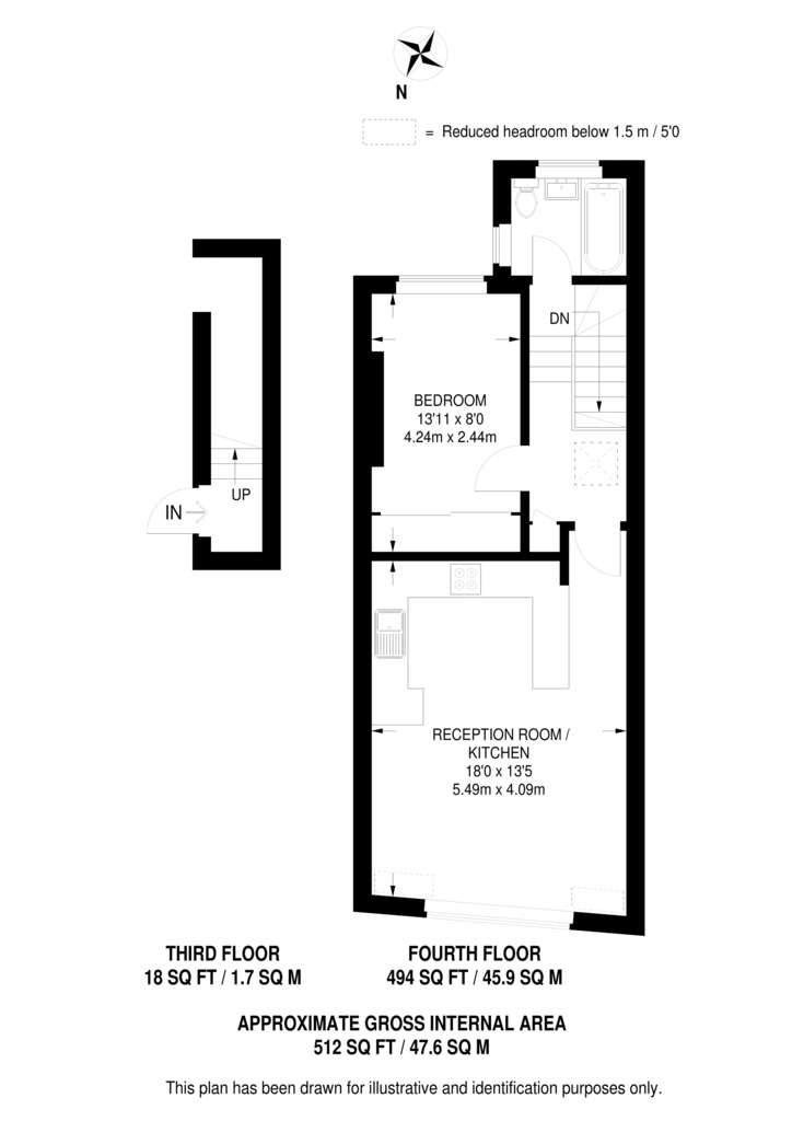 1 bedroom flat to rent - floorplan