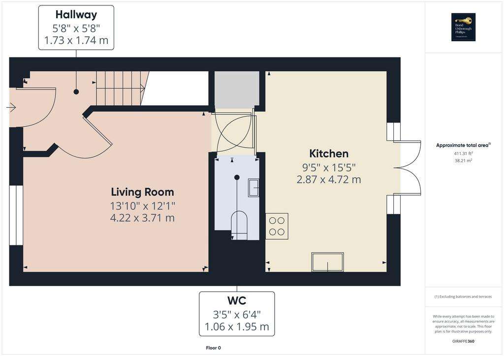 3 bedroom end of terrace house to rent - floorplan