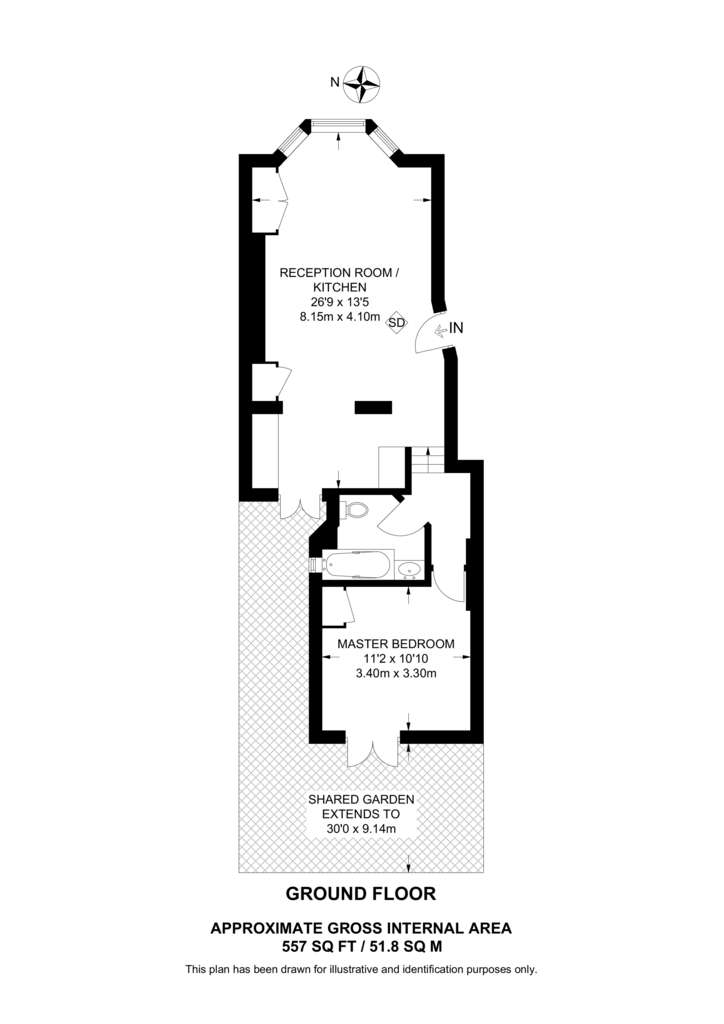 1 bedroom flat to rent - floorplan