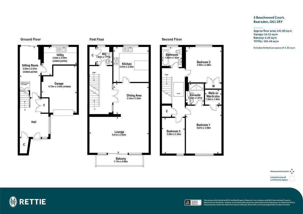 3 bedroom terraced house for sale - floorplan