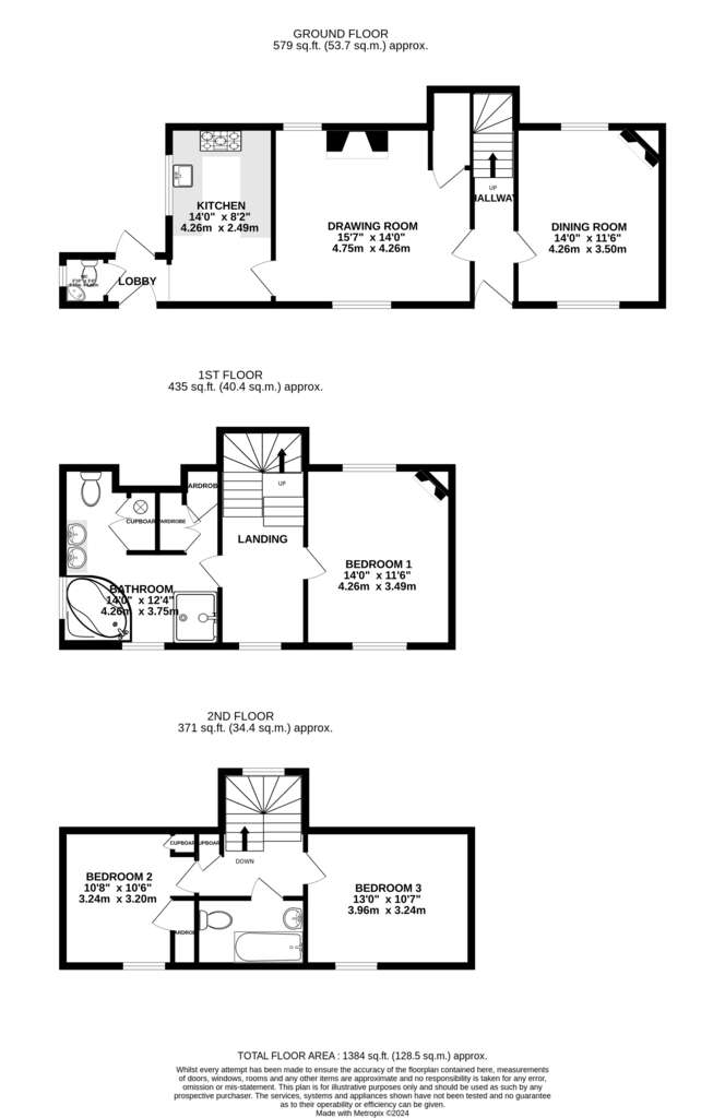 3 bedroom house to rent - floorplan