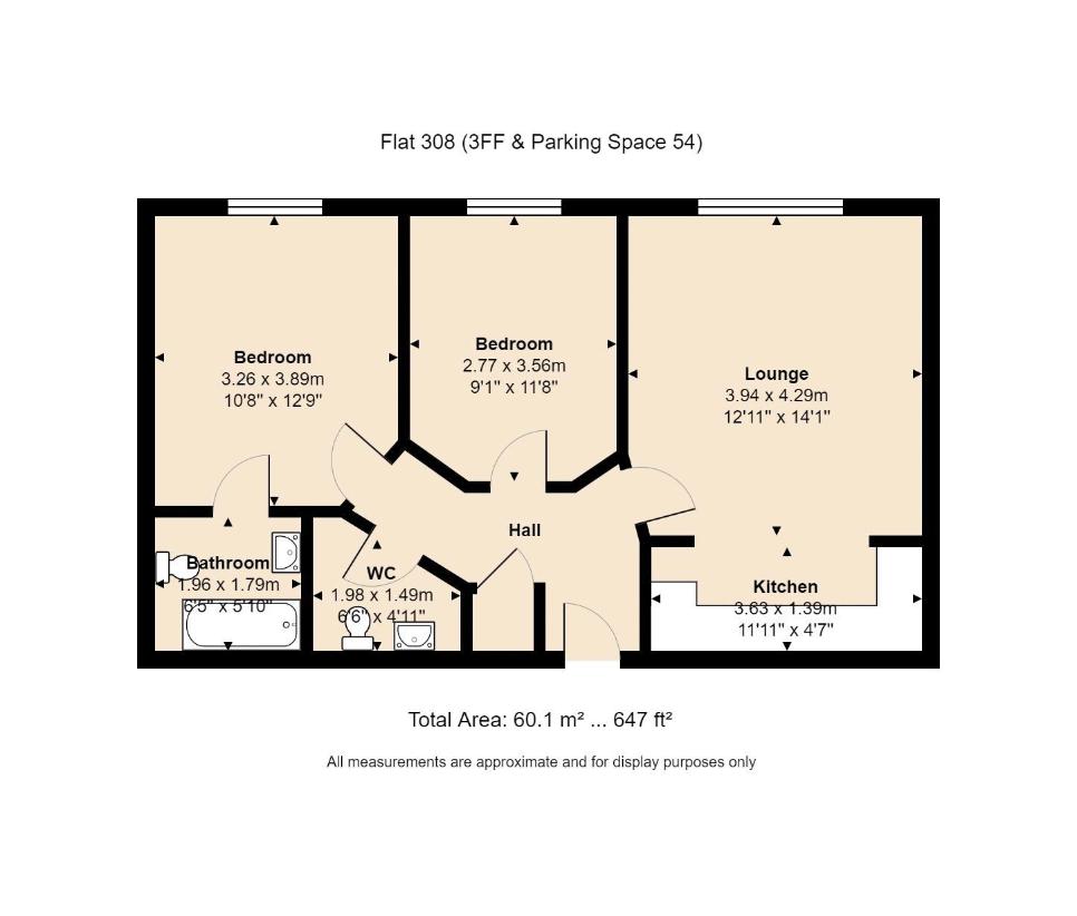 2 bedroom flat for sale - floorplan