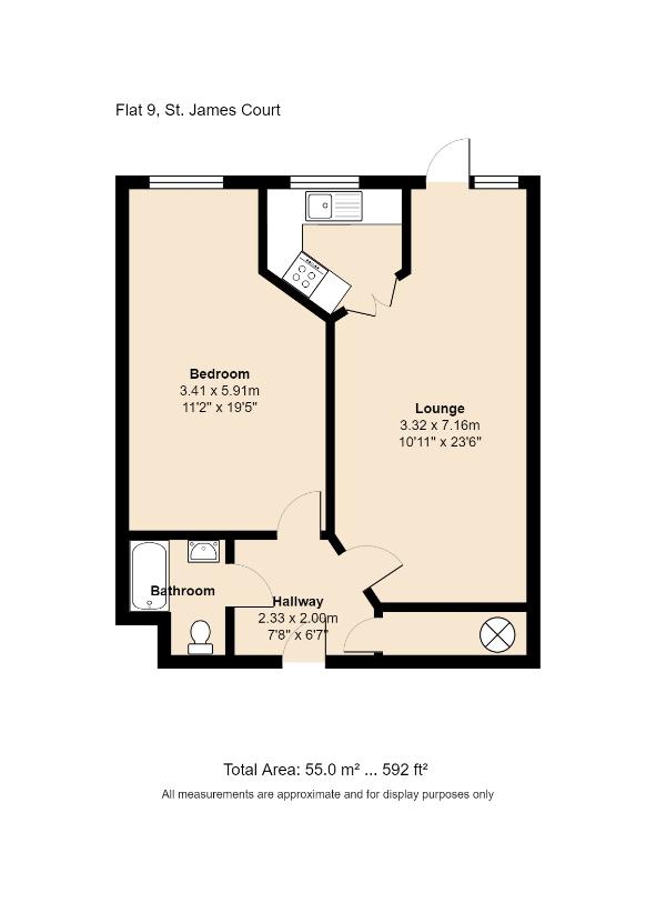 1 bedroom flat for sale - floorplan