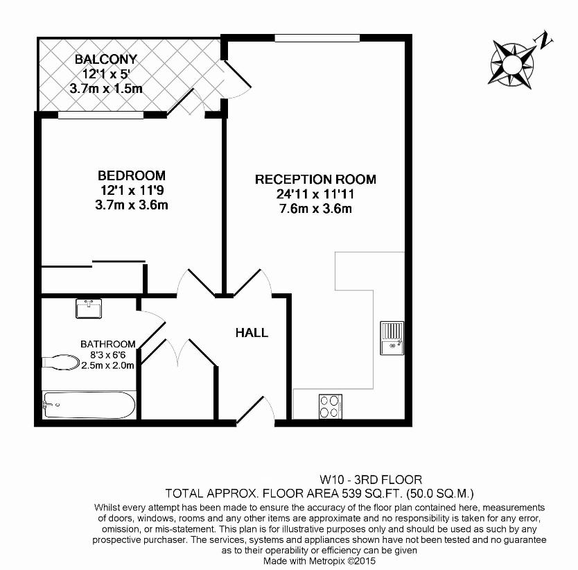 1 bedroom flat for sale - floorplan