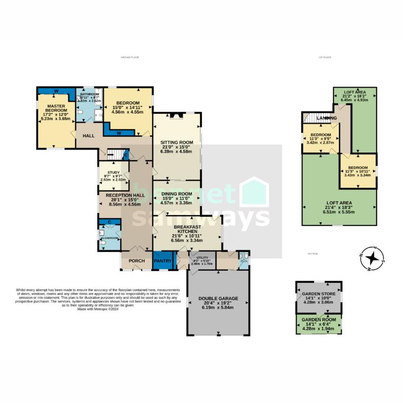 4 bedroom bungalow for sale - floorplan