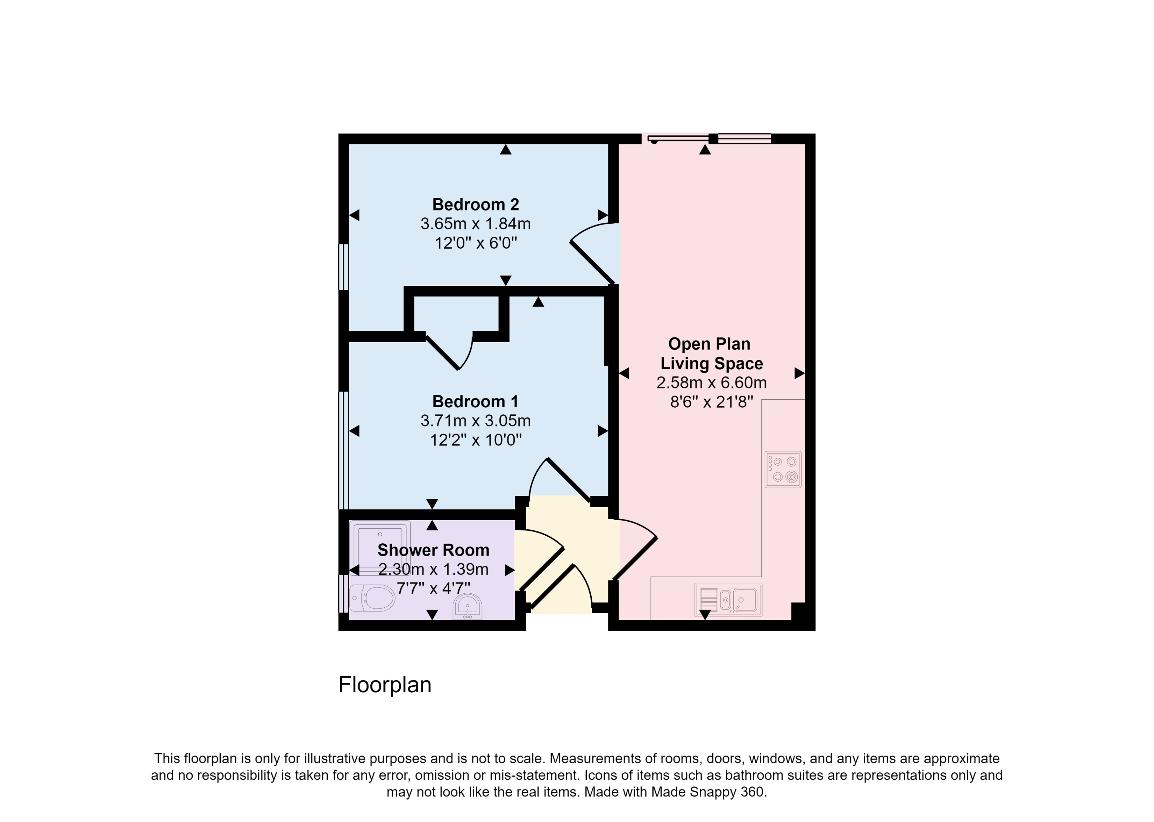 2 bedroom flat for sale - floorplan