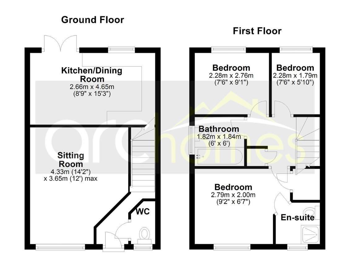 3 bedroom semi-detached house for sale - floorplan