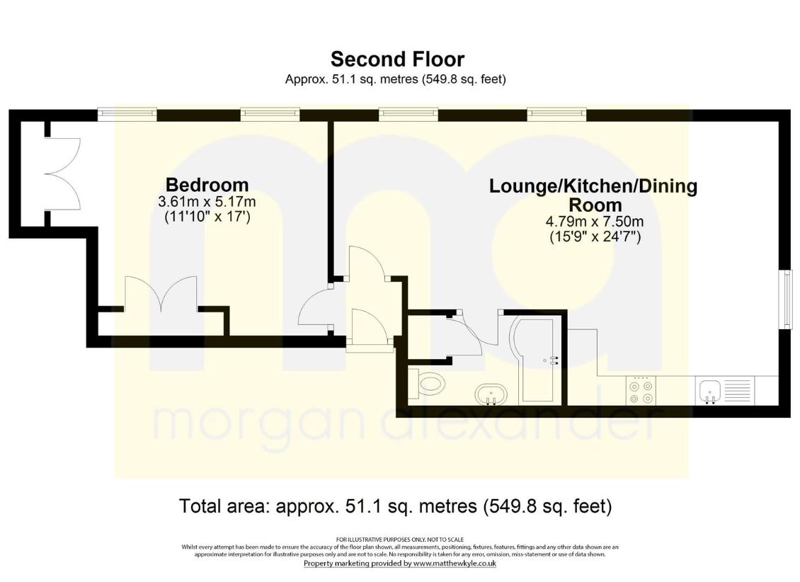 1 bedroom flat for sale - floorplan