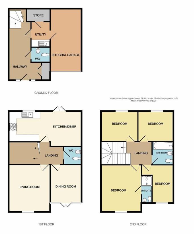 4 bedroom town house for sale - floorplan