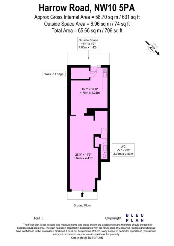 Studio flat for sale - floorplan