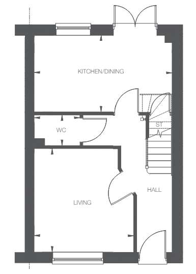 3 bedroom semi-detached house for sale - floorplan