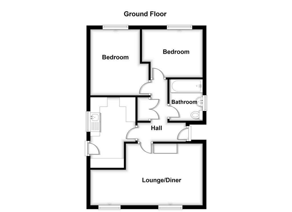 2 bedroom detached bungalow for sale - floorplan