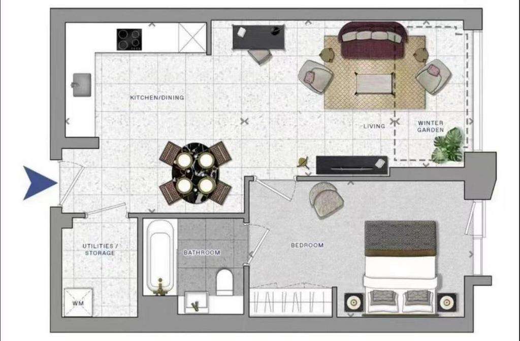 1 bedroom flat to rent - floorplan