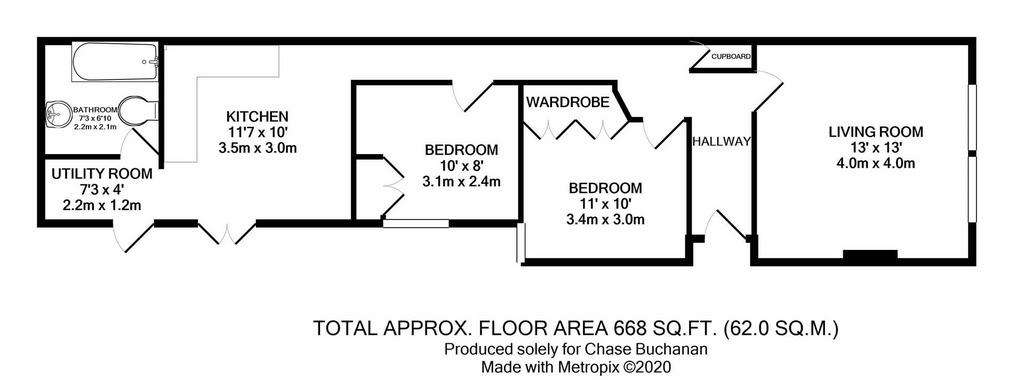 2 bedroom flat to rent - floorplan